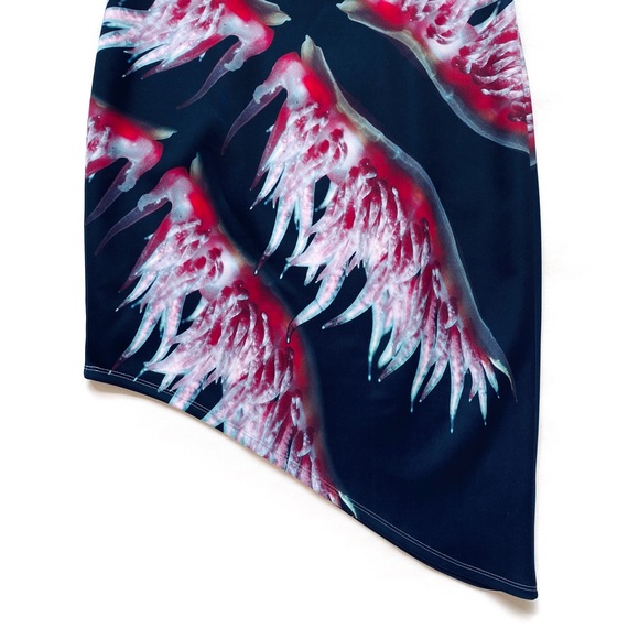Oceania Nudibranch black and red printed asymmetric dress - Picture 5 of 7